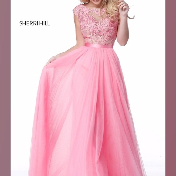 Pink Sheer Prom Dress